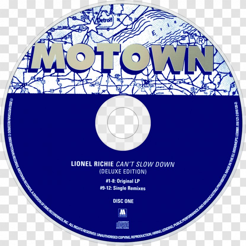 Compact Disc Can't Slow Down Motown Hello DVD - Lionel Richie Transparent PNG