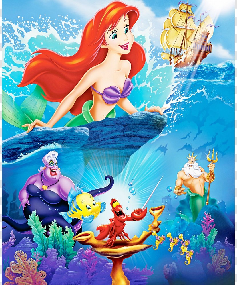 Ariel Ursula Sebastian Poster Disney Princess - Flower - Mermaid Transparent PNG