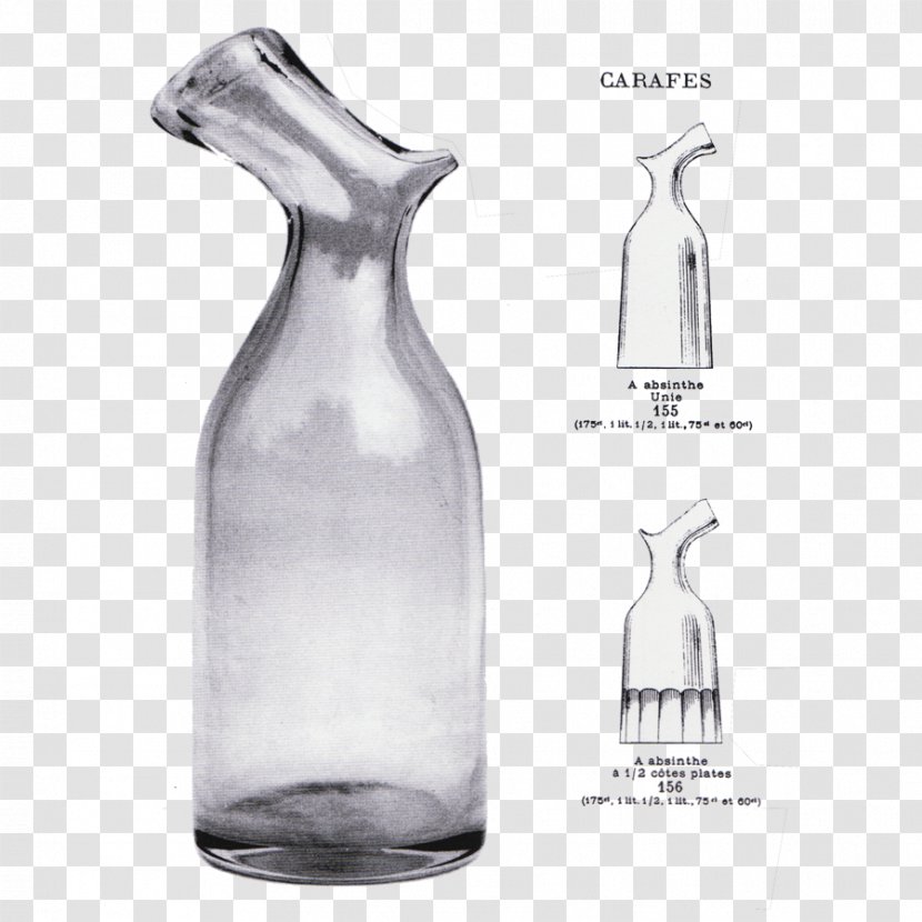 Absinthe Carafe Quinquina Glass Bottle - Tableware - Crystal Ice Cubes Transparent PNG