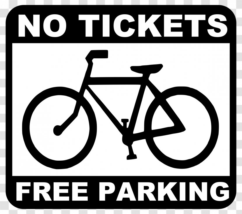 Bicycle Parking Cycling Sticker Clip Art - Black And White Transparent PNG