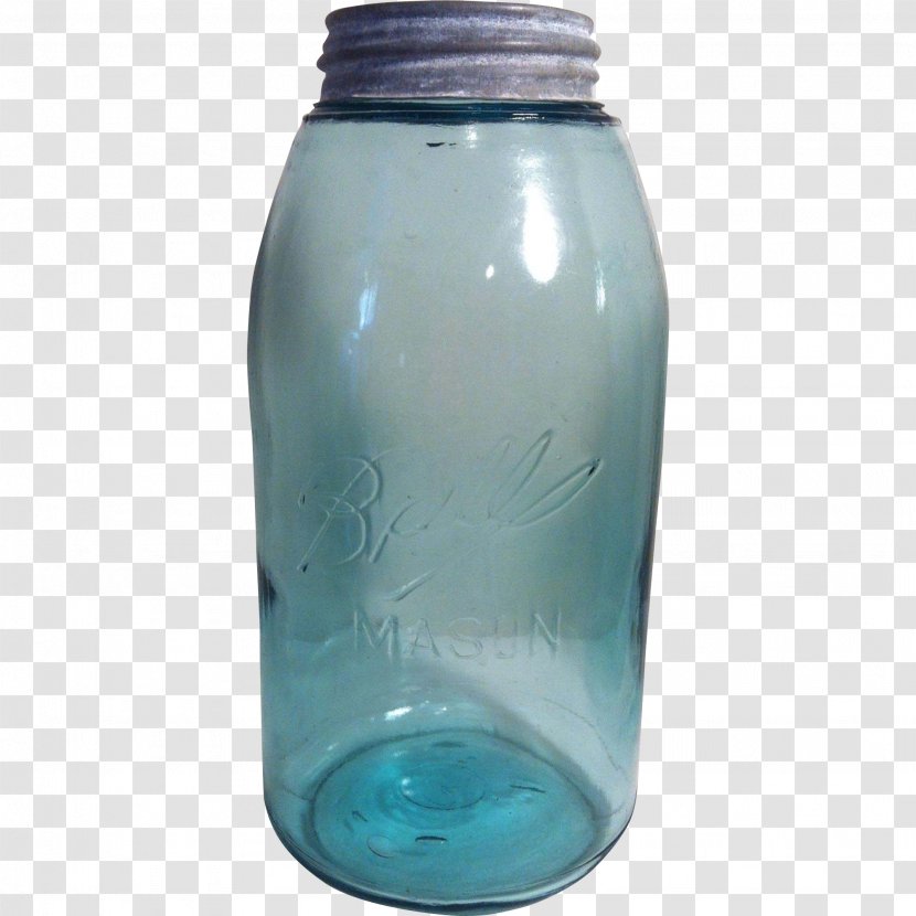 Mason Jar Glass Lid Aqua Transparent PNG
