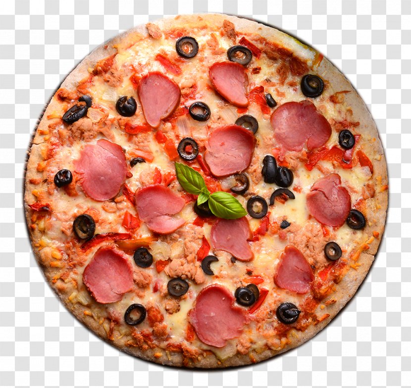 Pizza Italian Cuisine European Ham Fast Food - Recipe Transparent PNG