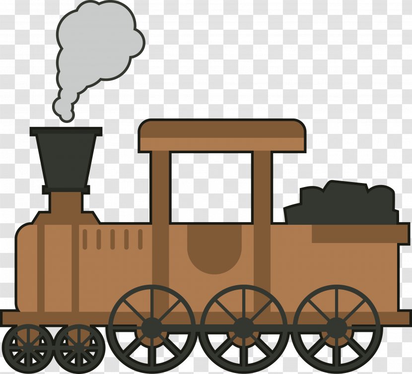 Train Rail Transport Cartoon Locomotive - Coal - Brown Vector Transparent PNG