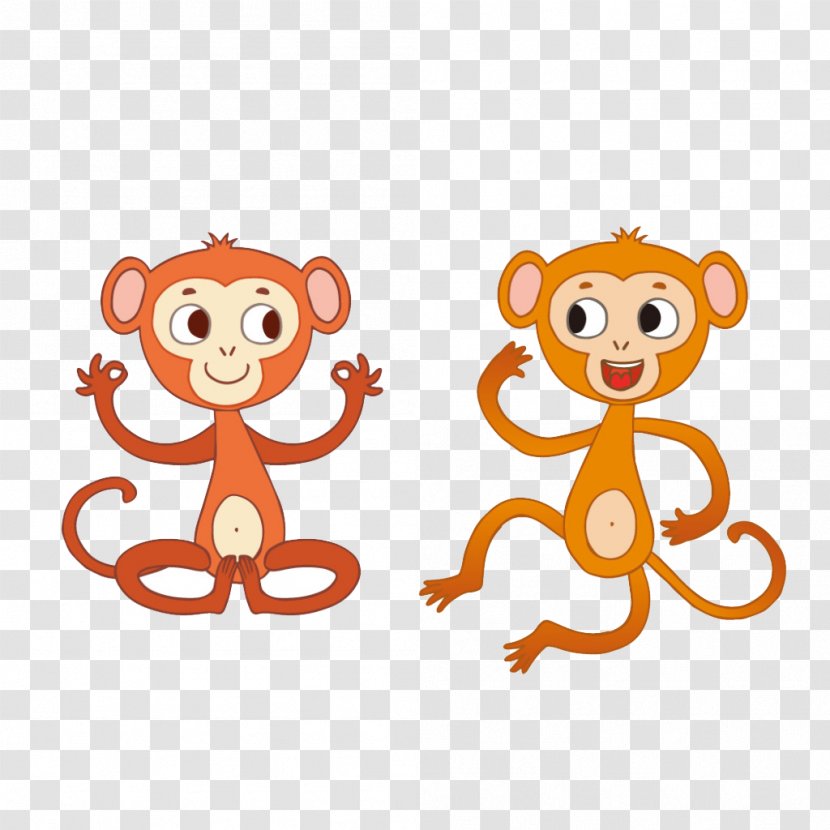 Cartoon Poster Illustration - Frame - Lovely And Lively Monkey Icon Transparent PNG