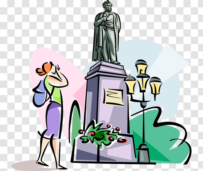 Clip Art Illustration Vector Graphics Image Monument To Alexander Pushkin - Fiction Transparent PNG