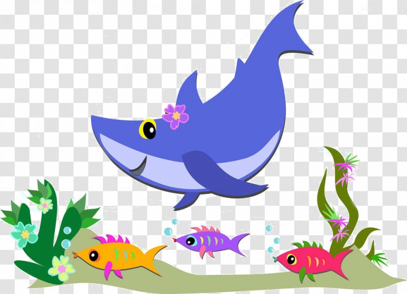 Shark Fish Royalty-free Clip Art - Purple - Cartoon Flowers Transparent PNG