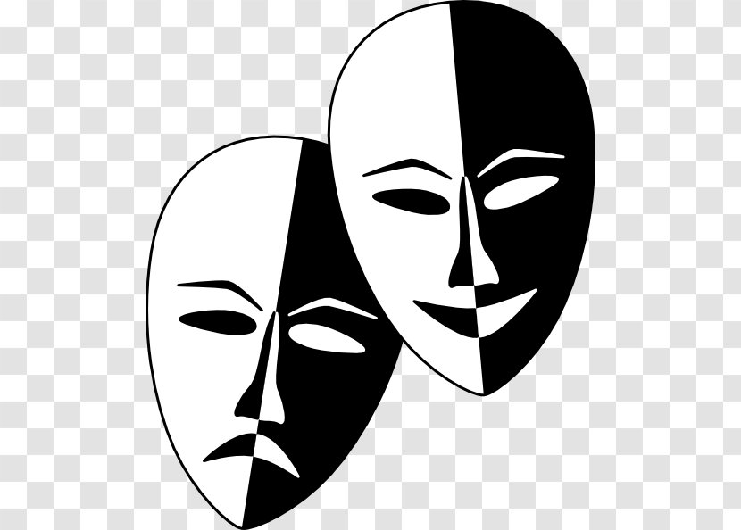 Clip Art Theatre Mask Drama Sock And Buskin - Tragedy - Aiga Border Transparent PNG