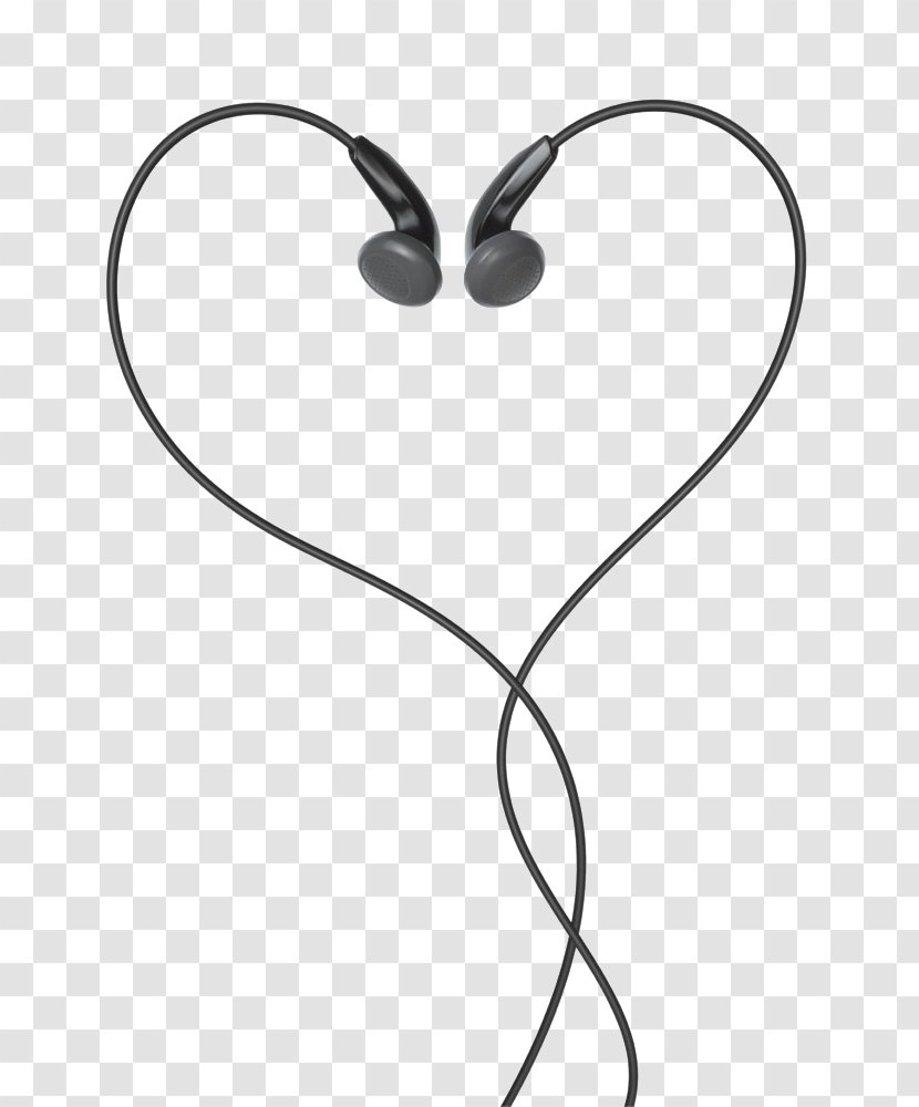 Headphones Apple Earbuds Heart Clip Art - Silhouette - Black Transparent PNG