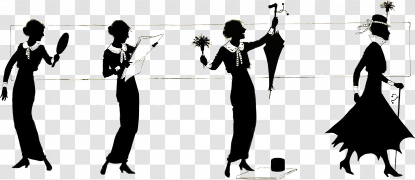Silhouette Woman Female Drawing - Dancing Between Men And Women Transparent PNG