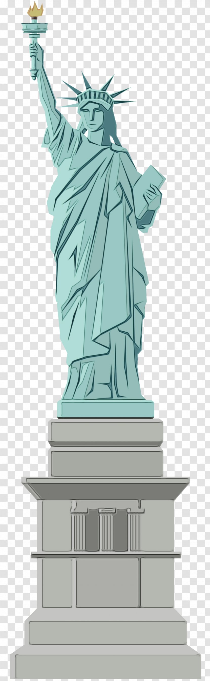 Statue Of Liberty National Monument Illustration Sculpture Drawing - Stone Carving Transparent PNG