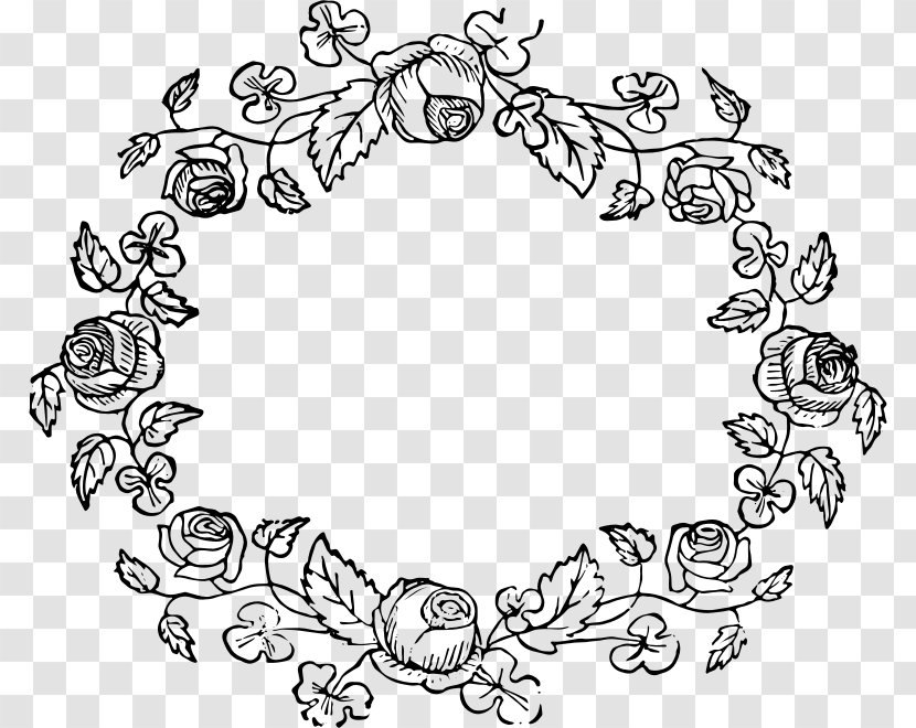 Embroidery Wreath Flower Pattern - White - Vintage Wedding Transparent PNG