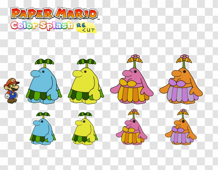 Paper Mario: Sticker Star Toad Color Splash Super Mario Sunshine - Nintendo Transparent PNG
