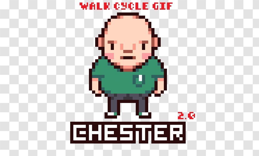Walk Cycle Pixel Art Animated Film Walking Mother - Text - Sprite Transparent PNG