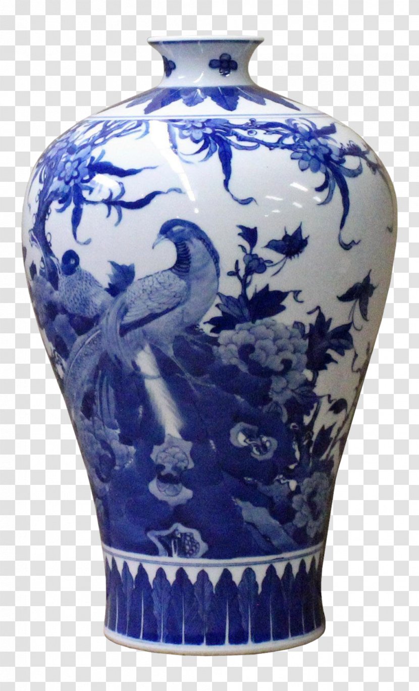 Vase Blue And White Pottery Ceramic Meiping Porcelain - The Transparent PNG