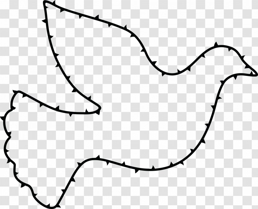 Columbidae Doves As Symbols Peace Drawing Clip Art - Cartoon - Thorns Transparent PNG