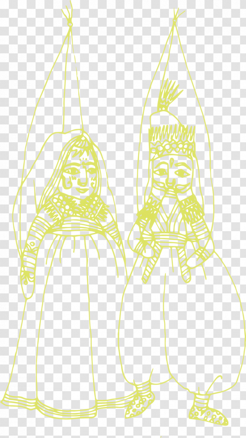 Sketch Line Art Pattern Yellow Character Transparent PNG