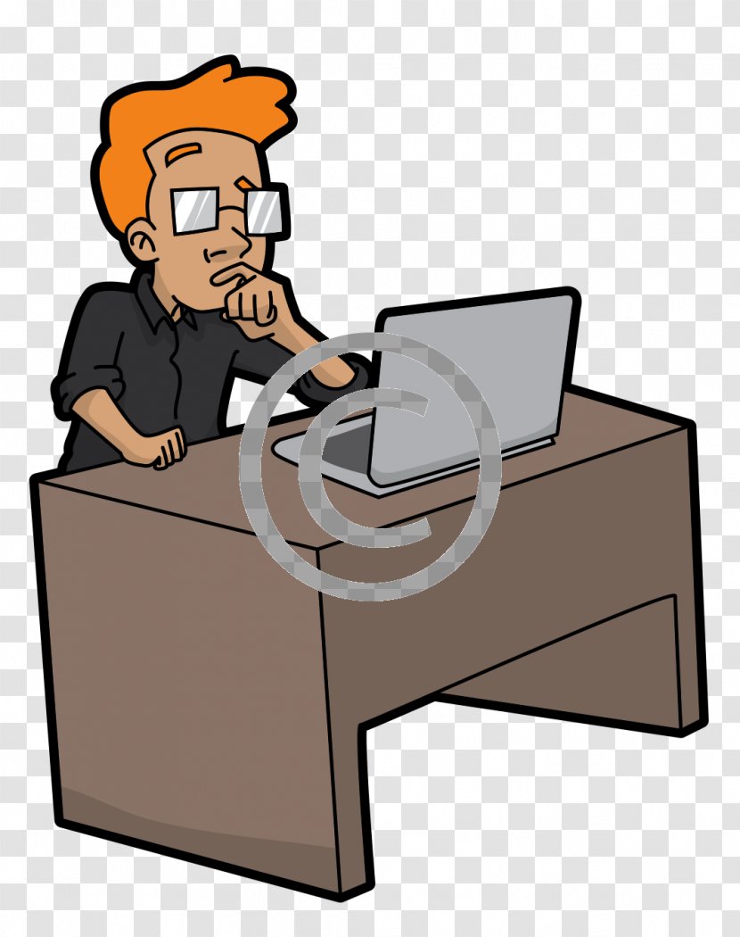 Computer Cartoon Transparency Image - Package Delivery - Man Using Transparent PNG