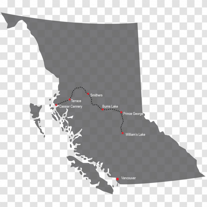 Vancouver Island Map - Black Transparent PNG