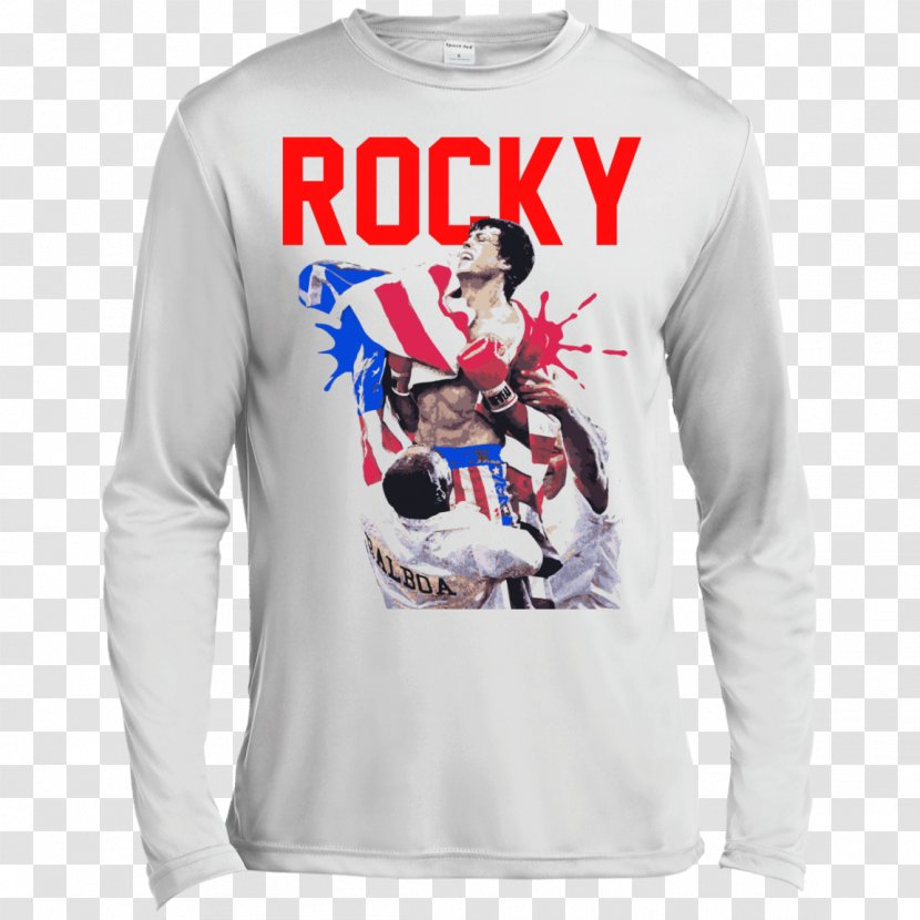 Rocky Balboa T-shirt Hoodie Sleeve - Top - Champion Shirts Transparent PNG