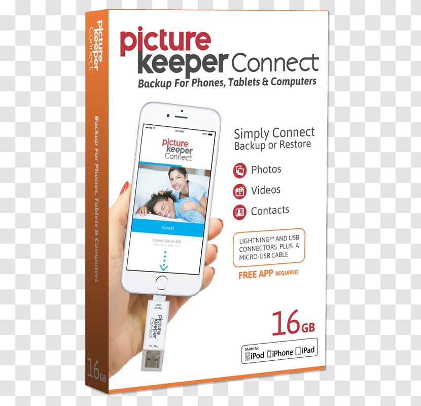 USB Flash Drives Picture Keeper Android Backup IPhone Computer Data Storage - Telephony Transparent PNG
