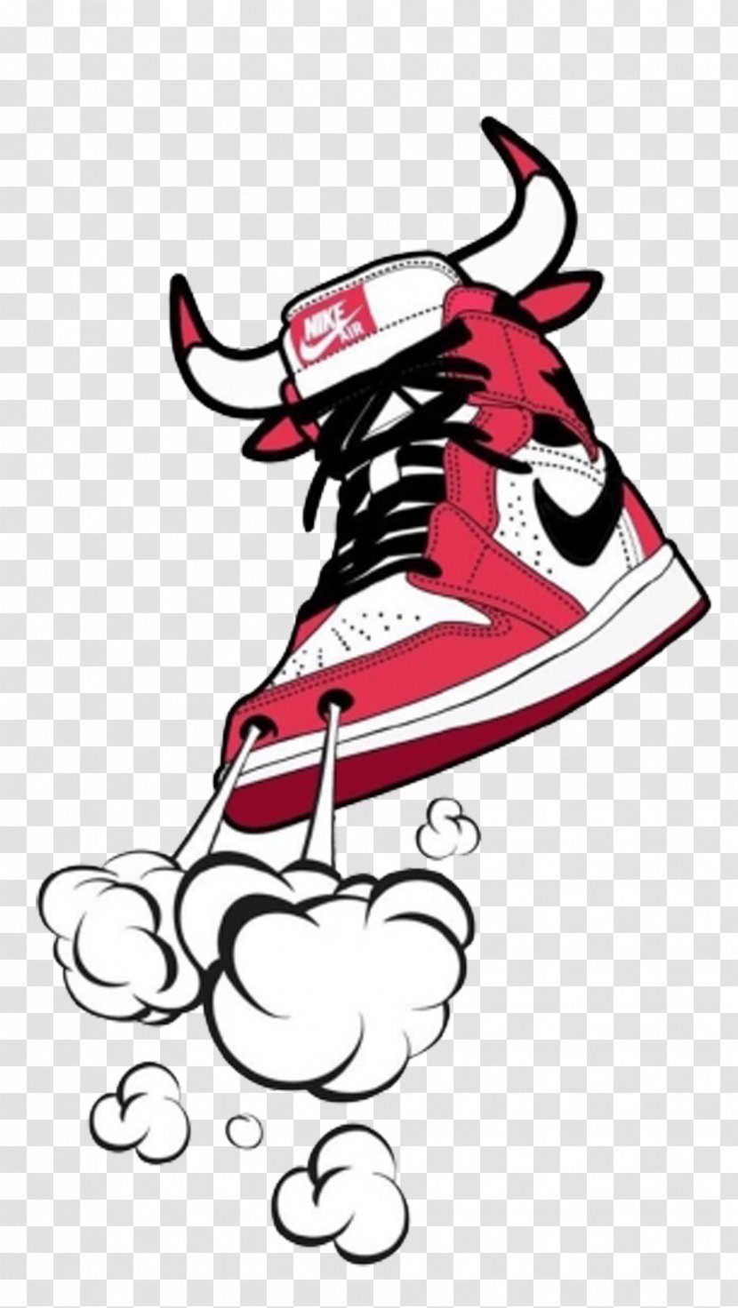 Cattle Chicago Bulls Sneakers Illustration - Watercolor - Decorative Shoes Transparent PNG