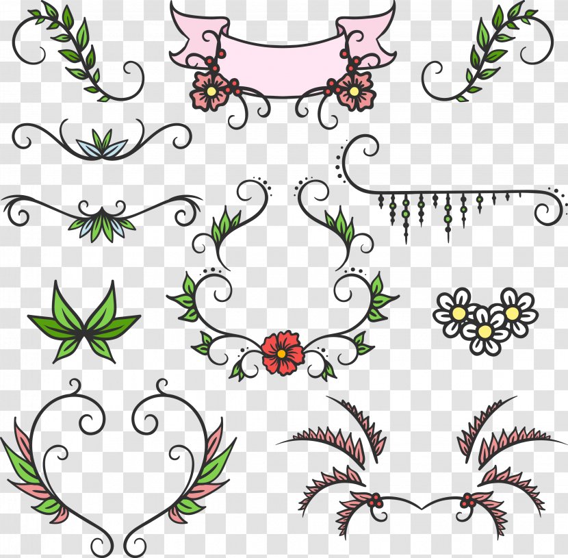 Vector Flowers And Garlands FIG. - Flower - Pattern Transparent PNG