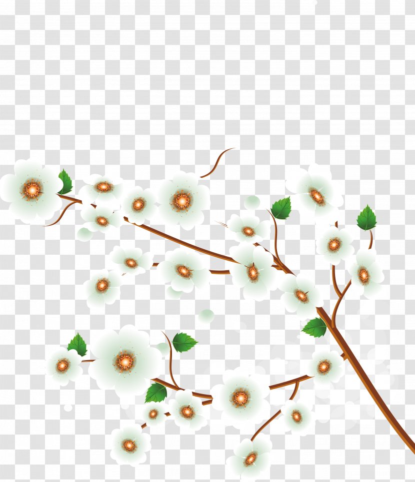 White Cherry Tree Hand Painted Beautifully - Pink Flowers - Computer Graphics Transparent PNG
