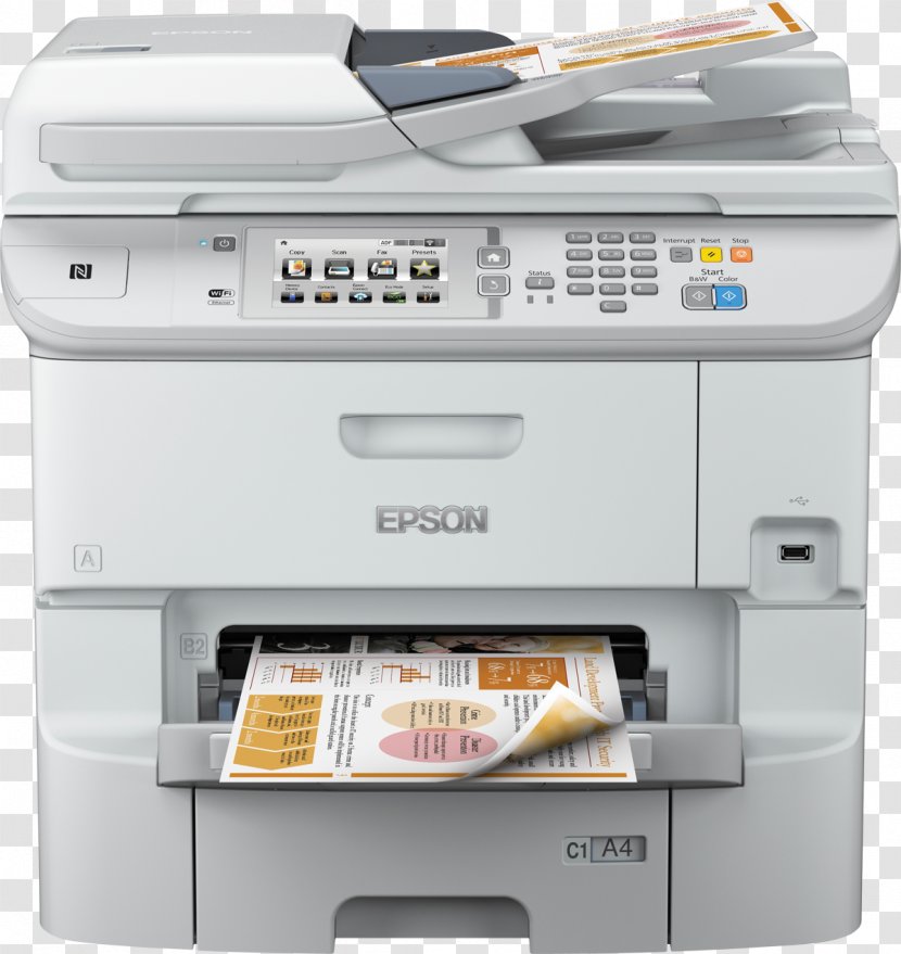 Epson WorkForce Pro WF-6590DTWFC WF-6590D2TWFC Colour Ink-jet - Standard Paper Size - Multifunction Printer Multi-function PrinterWireless Fax Transparent PNG