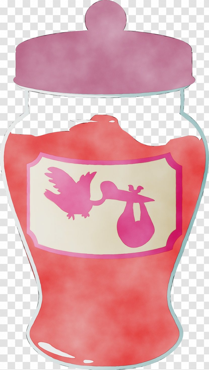 Pink Water Bottle Magenta Drinkware - Wet Ink Transparent PNG