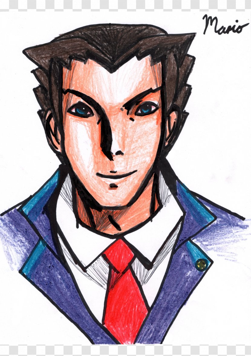 Phoenix Wright DeviantArt Cartoon - Watercolor Transparent PNG