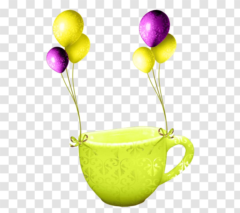 Yellow Balloon Mug Coffee Cup - Purple Transparent PNG