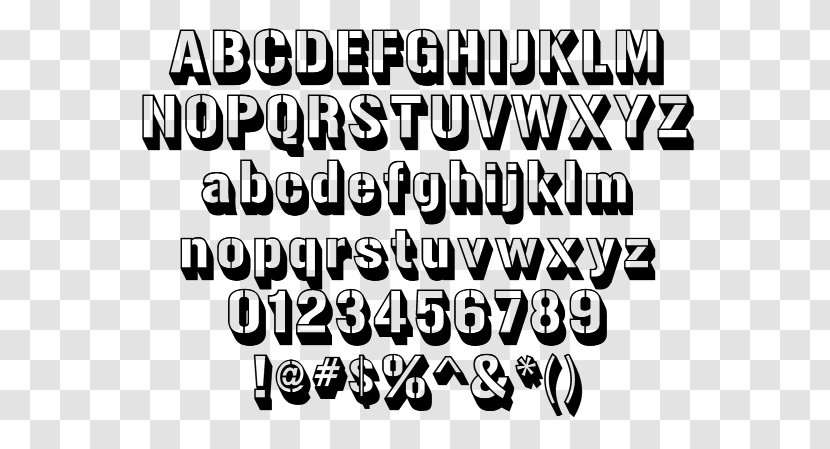 TrueType Three-dimensional Space Typeface Graphic Designer Font - Happiness - Monochrome Transparent PNG