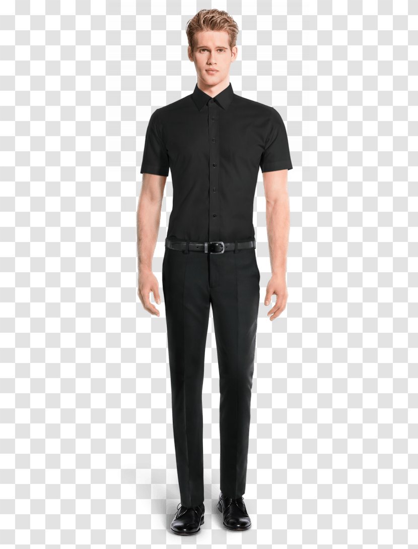 T-shirt Suit Corduroy Pants Blue - Black - Cotton Clothes Transparent PNG