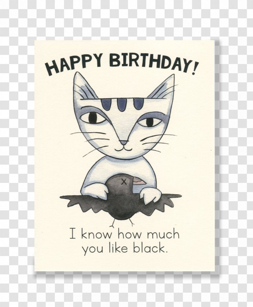 Kitten Whiskers Cat Birthday Cake Greeting & Note Cards - Text Transparent PNG