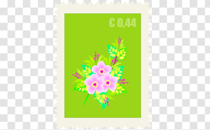 Postmark Graphic Design Postage Stamps - Floral - Stamp Transparent PNG