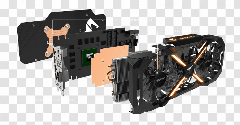 Graphics Cards & Video Adapters Gigabyte Technology AORUS NVIDIA GeForce GTX 1080 - Fan Club Transparent PNG