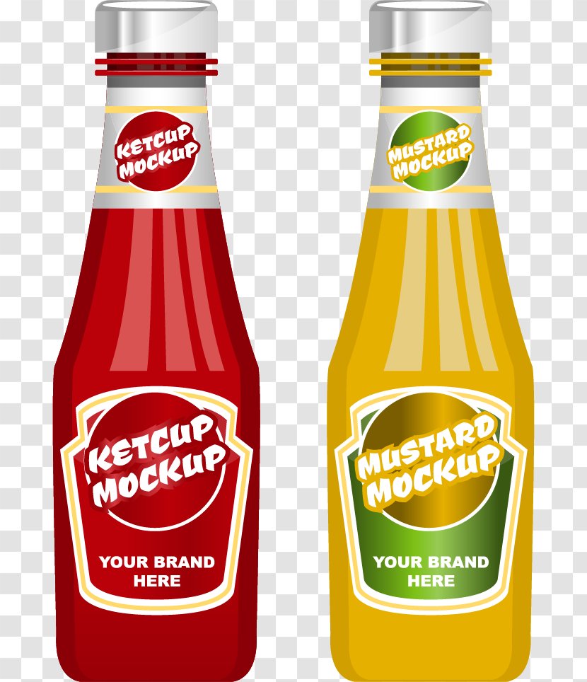 Ketchup Bottle Mockup Mustard - Condiment - Vector Painted And Oil Transparent PNG