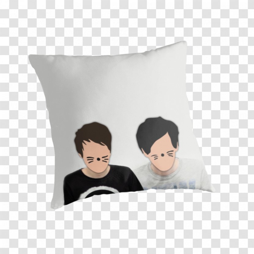 Throw Pillows Cushion Dan And Phil T-shirt - Linens - Pillow Blanket Cartoon Transparent PNG