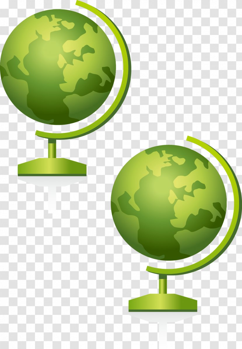 Earth Globe Icon - Green - Vector Transparent PNG