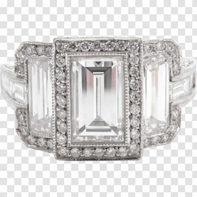 Diamond Cut Engagement Ring Platinum - Wedding Transparent PNG