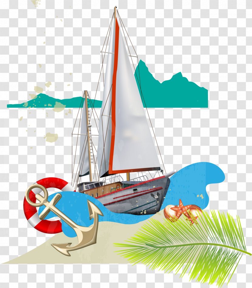 Sail Boat - Rowing - Vector Transparent PNG