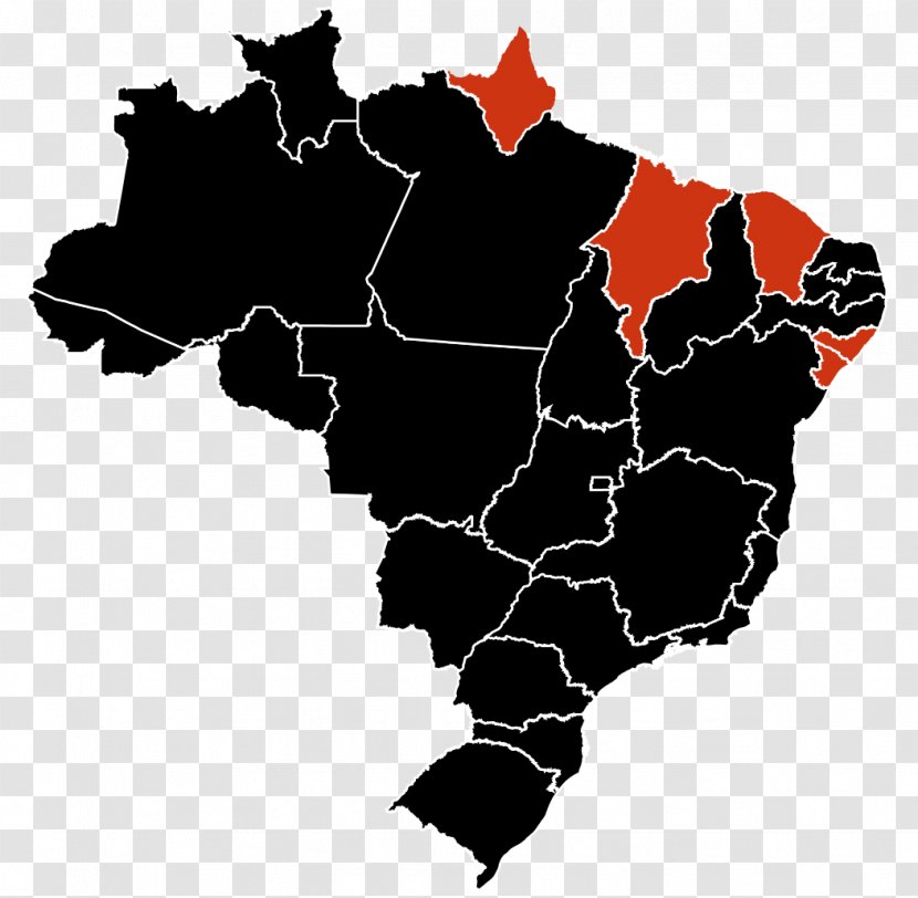 Regions Of Brazil Vector Map Flag Transparent PNG