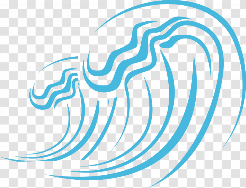 Aqua Turquoise Line Water Wave Transparent PNG