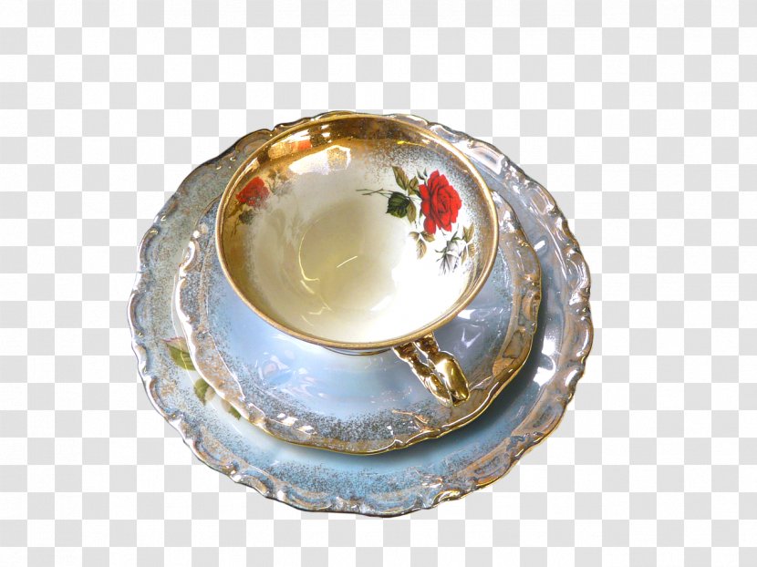Coffee Cup Bowl - Plate - Golden Transparent PNG