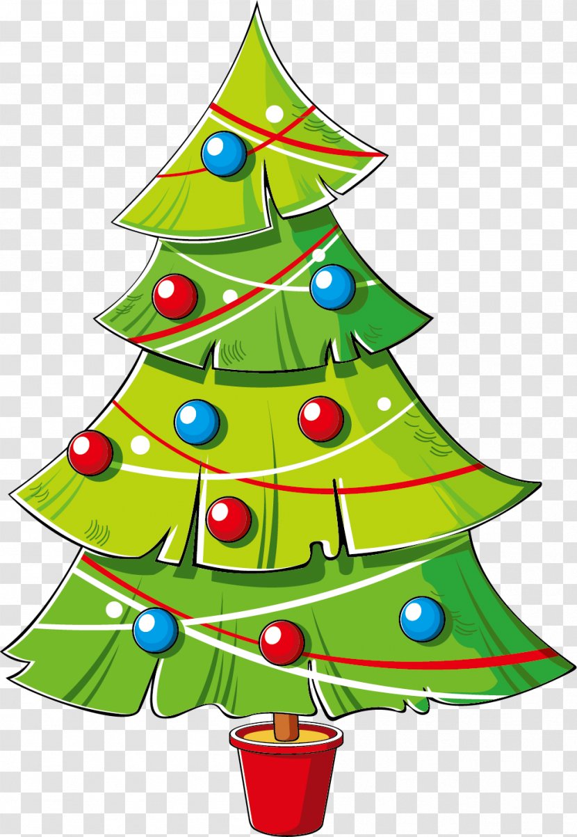 Christmas Tree Cartoon Clip Art - Decoration - Green Transparent PNG