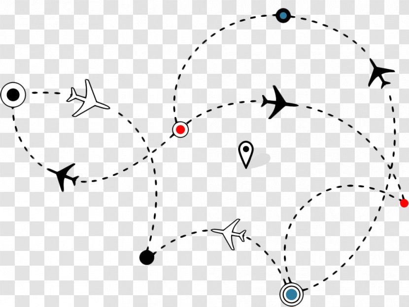 Flight Airplane Air Travel Airline Clip Art - Watercolor - Schematic Diagram Of The Dotted Line Transparent PNG