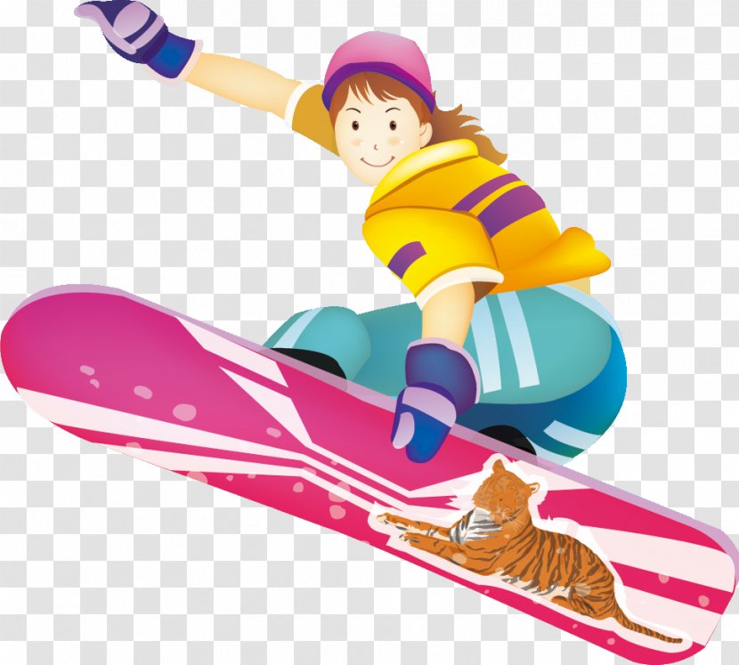 Snowboarding Skiing Illustrator - Skateboarding Equipment And Supplies Transparent PNG
