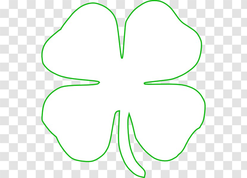 Ireland Shamrock Four-leaf Clover Saint Patricks Day Clip Art - Frame - Outline Transparent PNG