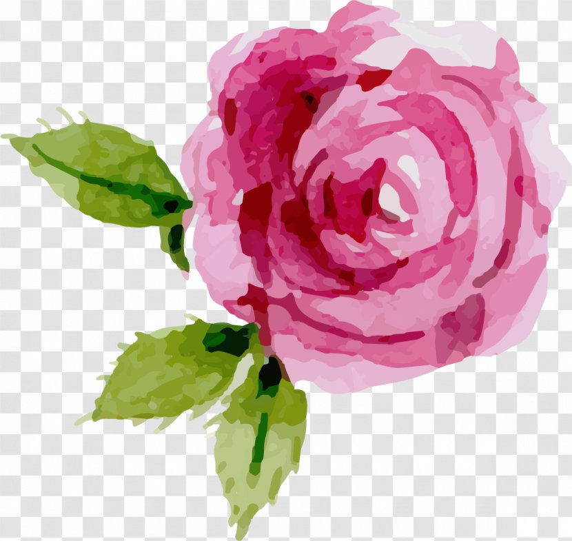 Watercolor Painting Flower Rose - Art - Leslie Transparent PNG