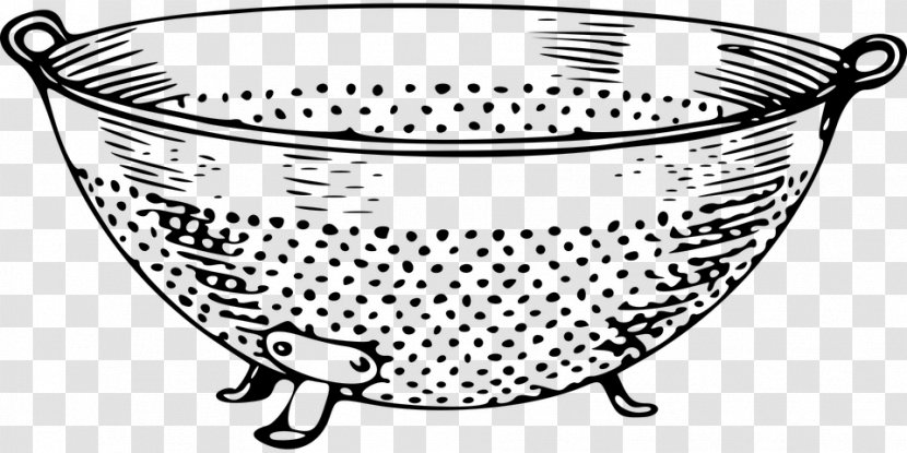 Colander Sieve Clip Art - Black And White - Top Kitchen Transparent PNG